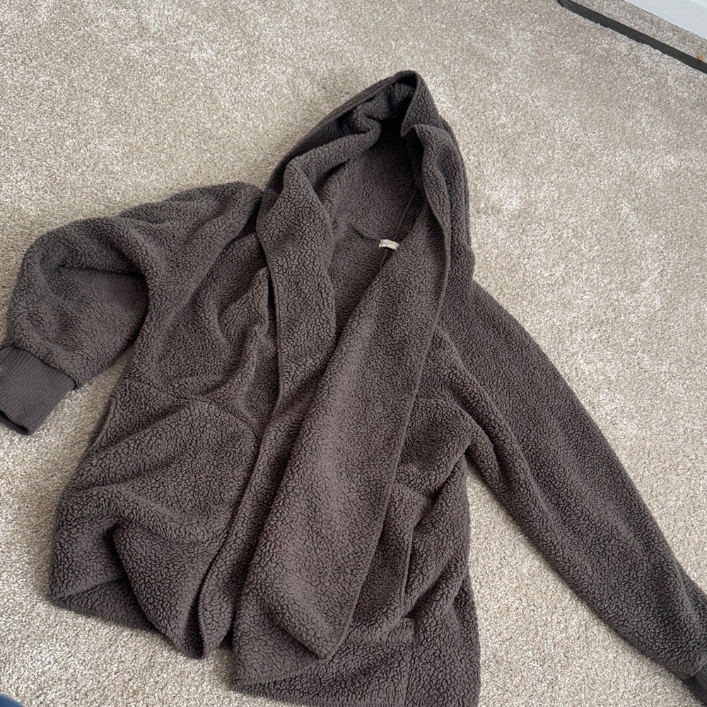 Hem & Thread Brown Hooded Cardigan